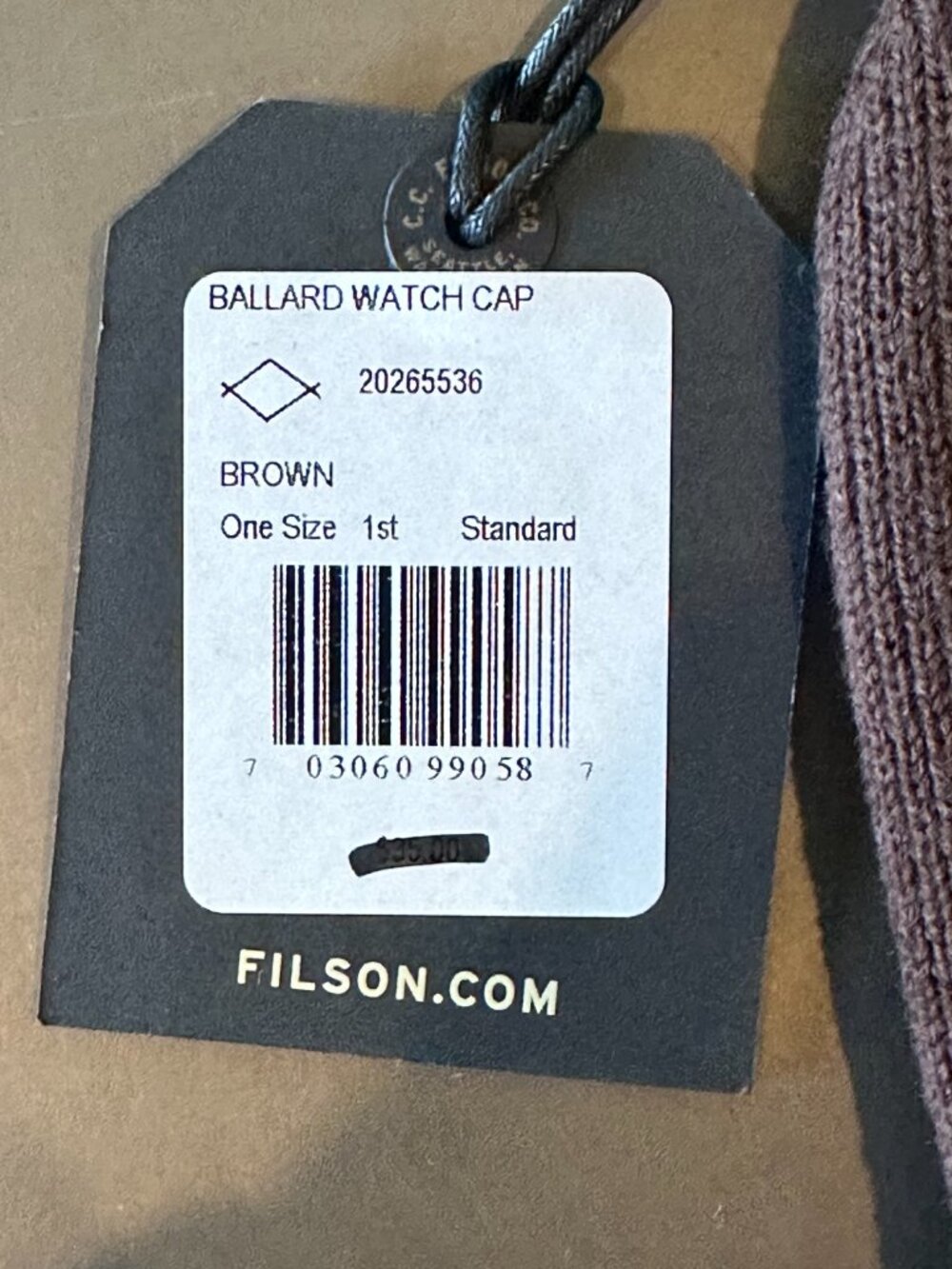 Filson - Smokey Bear Ballard Watch Cap, Beanie, Hat - Brown - NWT - Picture 4 of 4